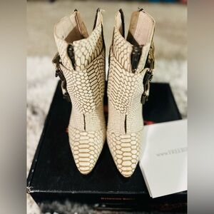 Freebird Tan Textured Ankle Booties